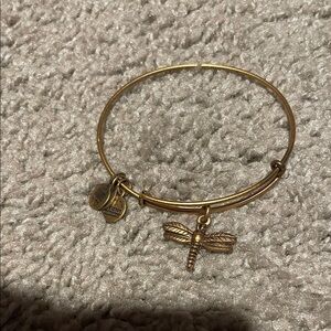 Alex and Ani Bronze Charm Bangle with Dragonfly
